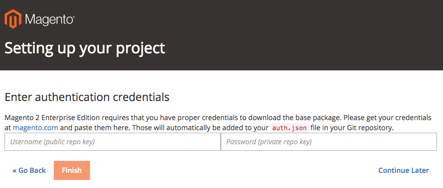 Enter your authentication keys