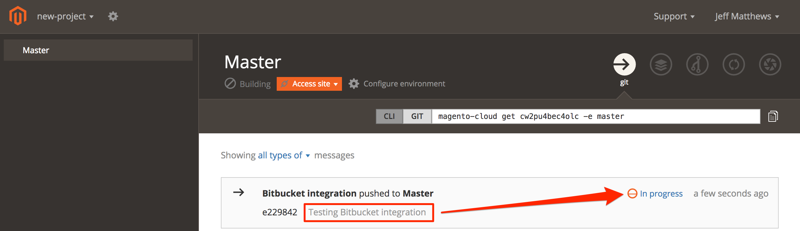 Testing the Bitbucket integration