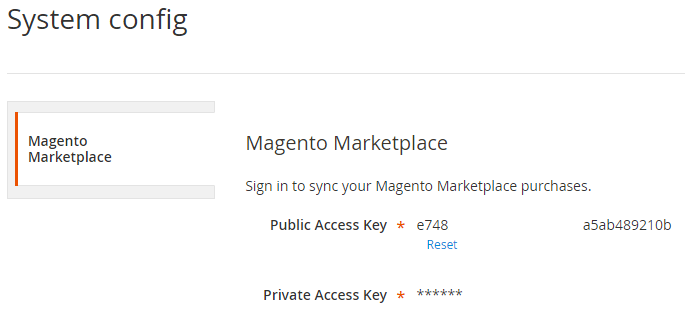 Authentication keys entered in the Setup Wizard