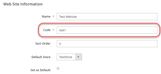 Get a website or store view code from the Admin