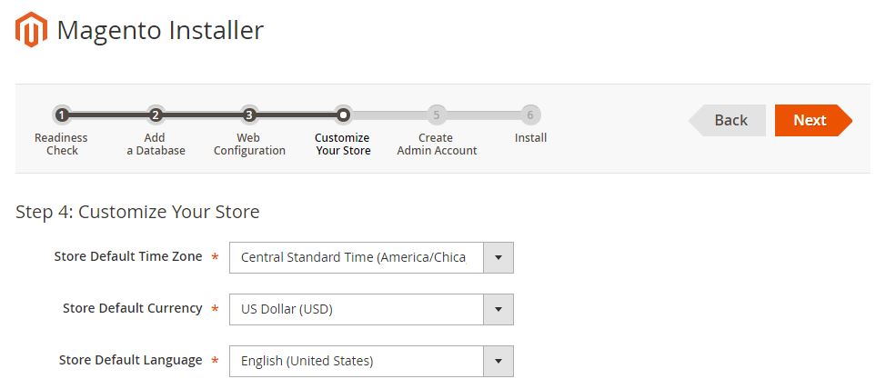 Customize the store's language, time zone, currency